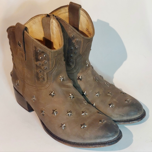 Sendra studded taupe leather low western boots, EU43/11 - Picture 5 of 16